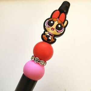 Handmade Blossom Beaded Silicone Focal Bead Pen